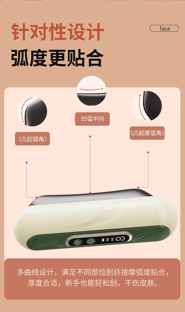 輪滑世界冠軍郭丹代言品牌 中國 與正HEZHENG 迷你砭石美肌經絡儀 刮痧儀 白色 1件
