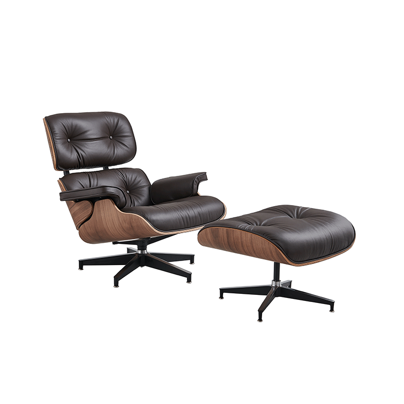 【美国现货】Luxmod 躺椅沙发 黑色面胡桃木底座 单人位