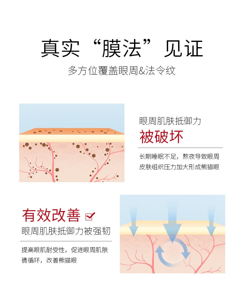 【中国直邮】仁和匠心 眼膜贴淡化黑眼圈细纹抗衰提拉紧致眼袋消眼贴祛眼袋神器 5片