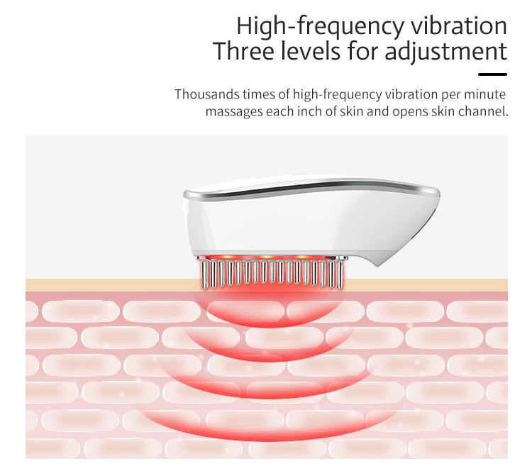 【疏通經絡 告別淤堵】KΛKUSΛN 多功能經絡按摩梳頭部臉部紅光導入梳 白色 1件