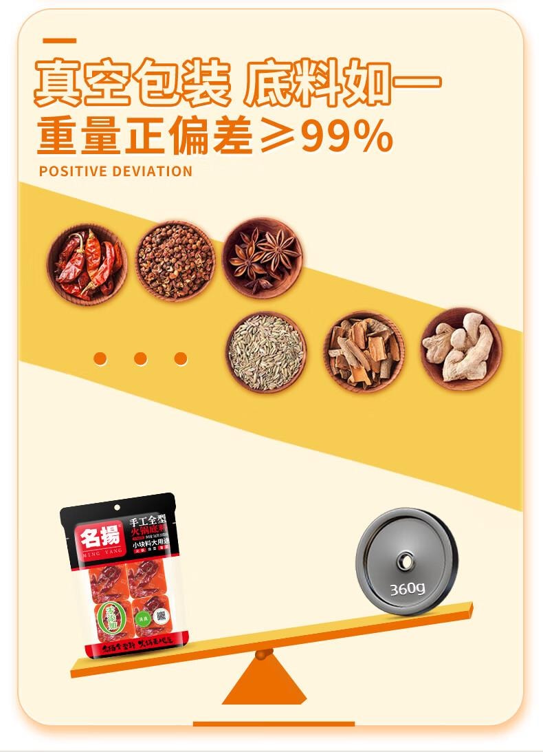 【中国直邮】 名扬 名揚火锅底料牛油麻辣360g (90g*4颗)手工全型串串麻辣烫香锅