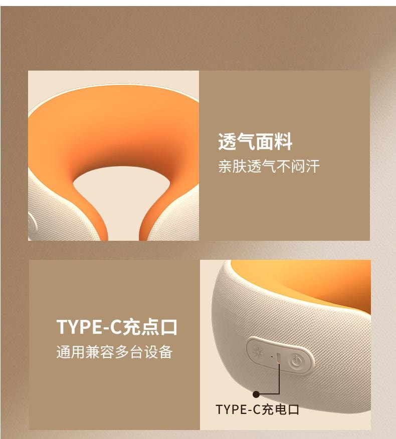 輪滑世界冠軍郭丹代言品牌 中國 和正HEZHENG 升級L型按摩頭頸椎按摩器 橘色 1件