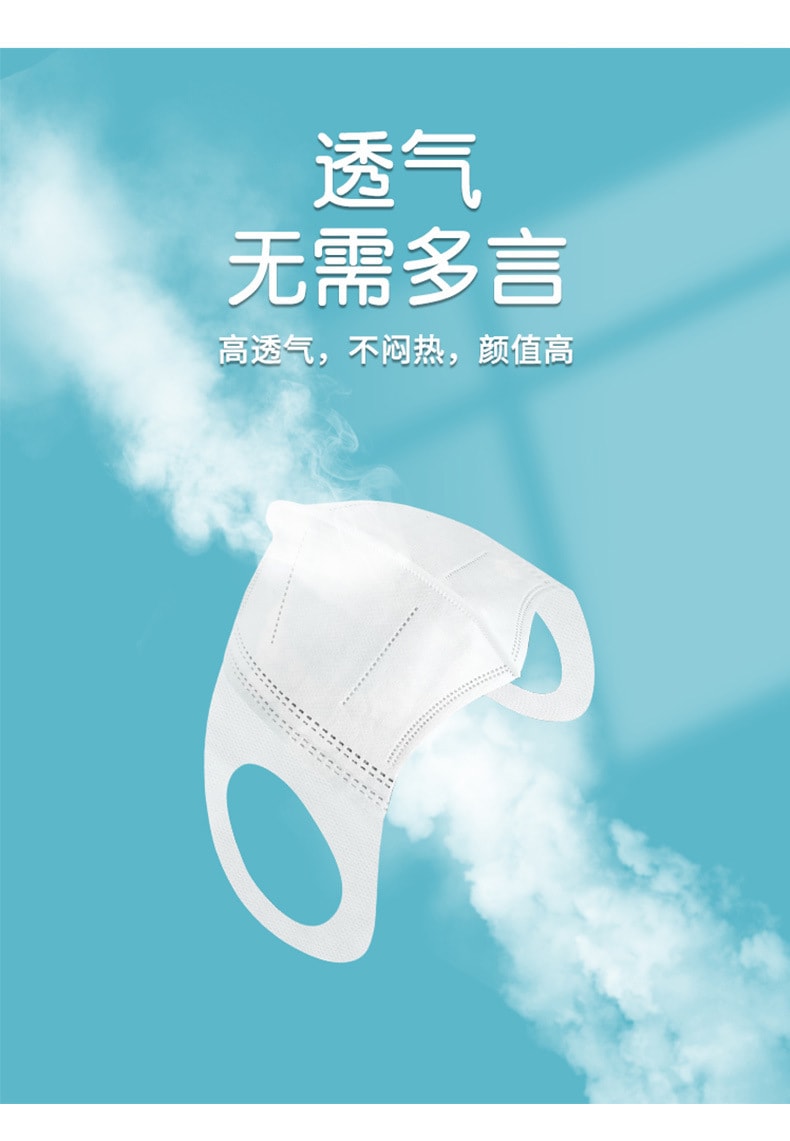 【中国直邮】BNOWI/班诺维  3D立体隔离口罩独立包装  50只黑色+50只白色
