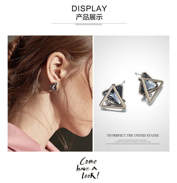 3D Geometric Stud Earrings for Women Girls Triangle Earrings 1 Pair