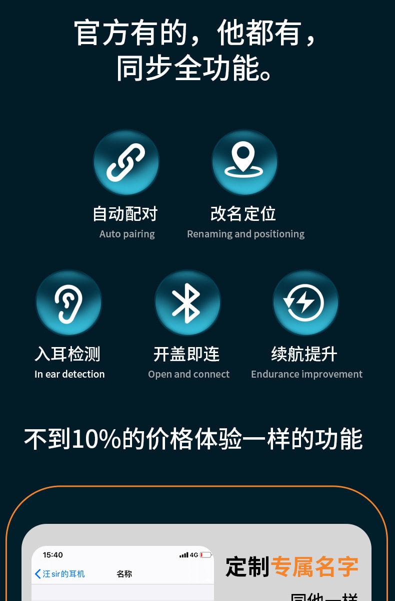 【中國直郵】親太太無線藍牙耳機立體聲降噪耳塞式 商務款白色