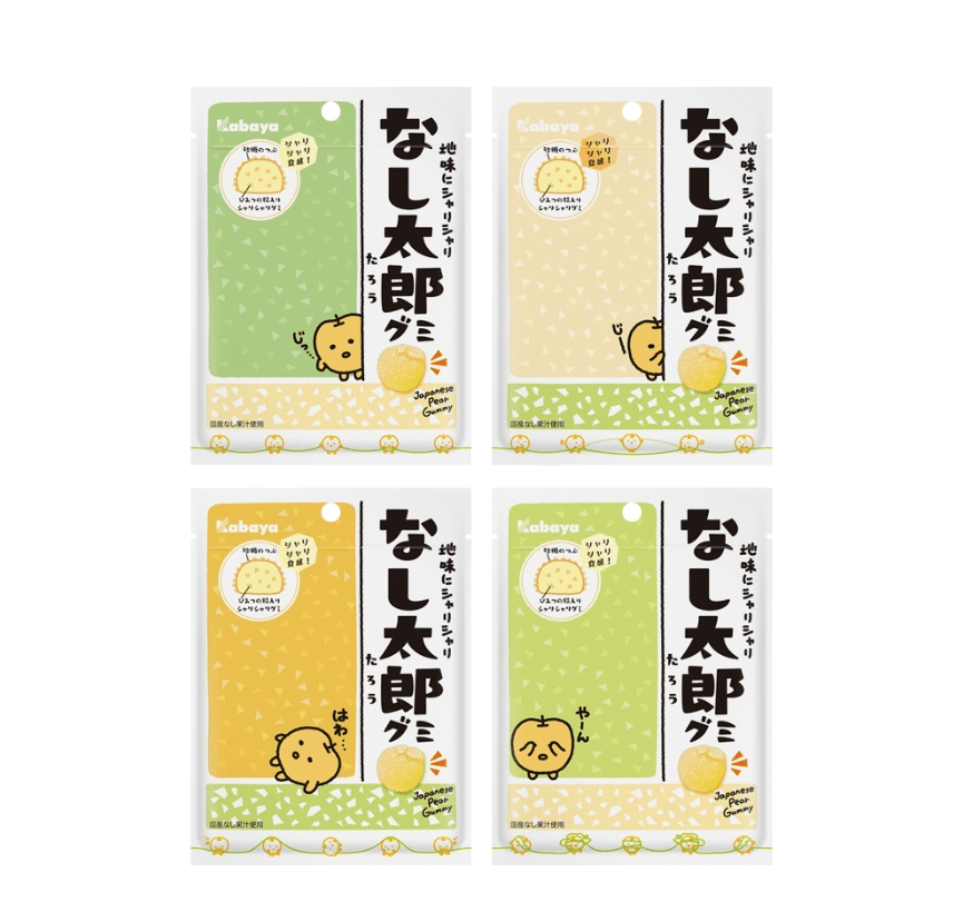 【日本直郵】KABAYA梨味軟糖梨太郎水果糖兒童糖果 包裝隨機出貨42g