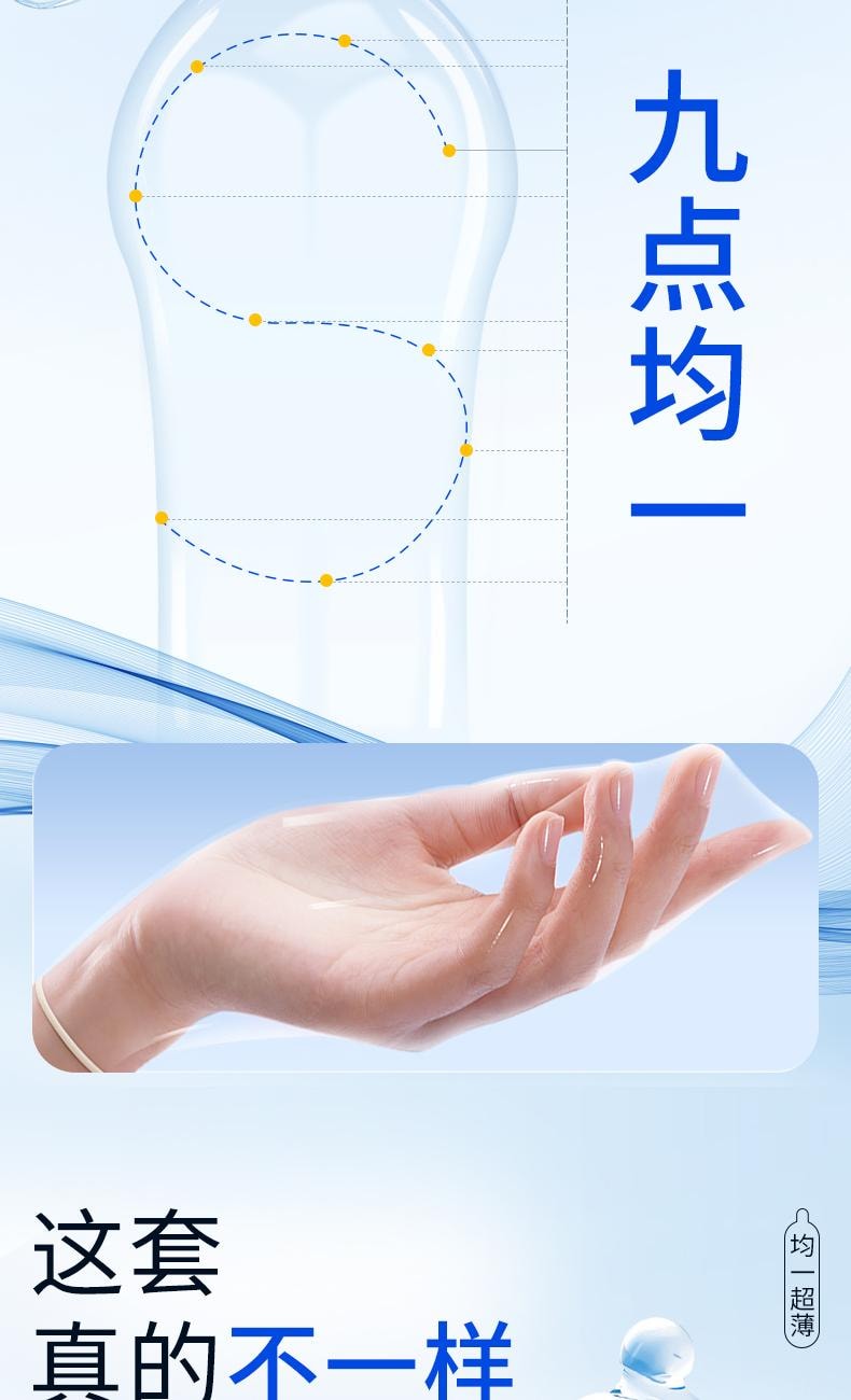 【中国直邮】 名流 致薄003避孕套30只装/盒 嫩滑玻尿酸持久颗粒安全套