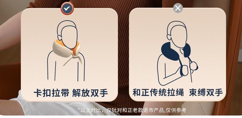 輪滑世界冠軍郭丹代言品牌 中國 和正HEZHENG 升級L型按摩頭頸椎按摩器 橘色 1件