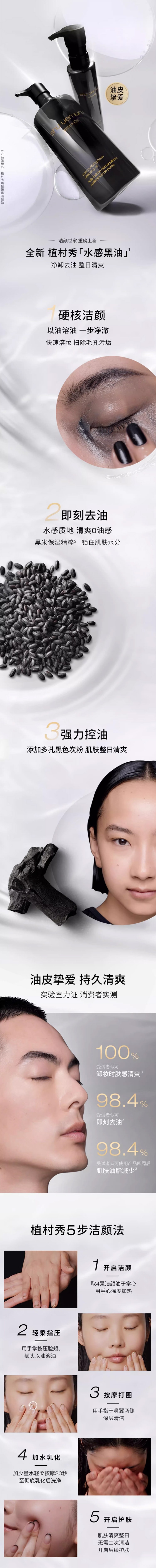【日本直邮】SHU UEMURA植村秀 全新水感黑油卸妆油 油皮强力控油清爽肤感 450ml