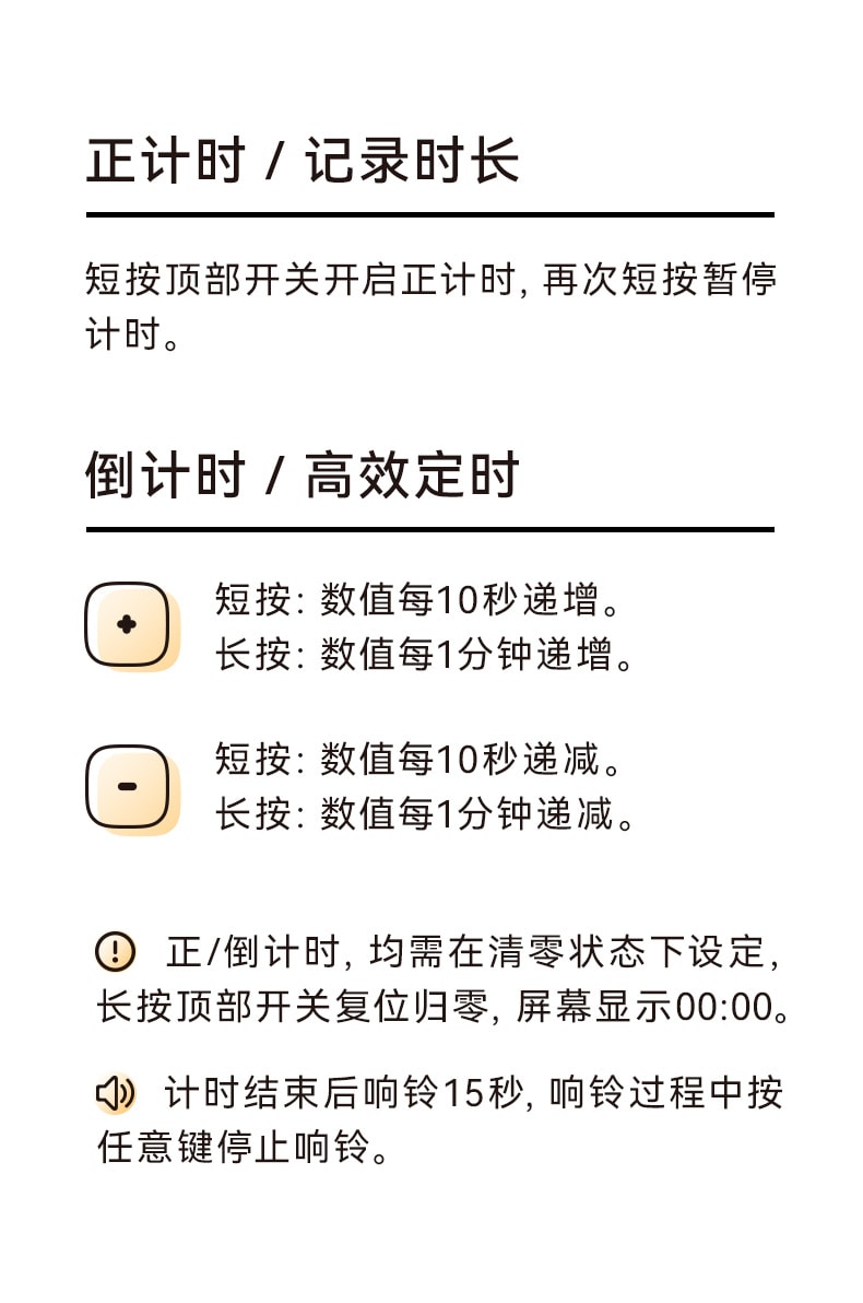 【中國直郵】覓食逗MUID 機器人計時器廚房提醒器 奶油黃