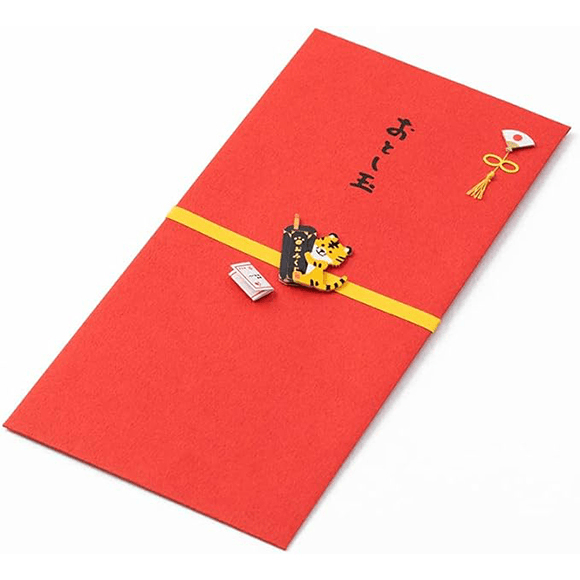 【日本直郵】Midori 日式和風紅包2枚 金虎送福大號
