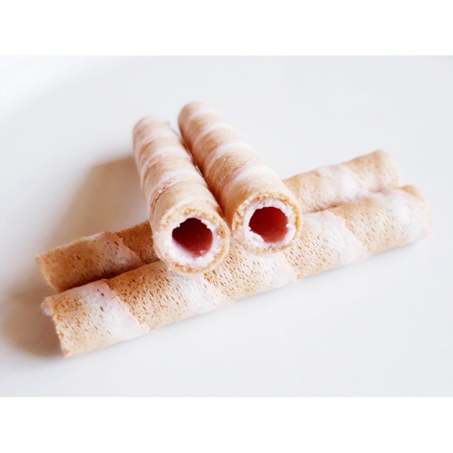 【日本直邮】日本 YBC 山崎饼干 草莓味 夹心蛋卷 2小袋/盒