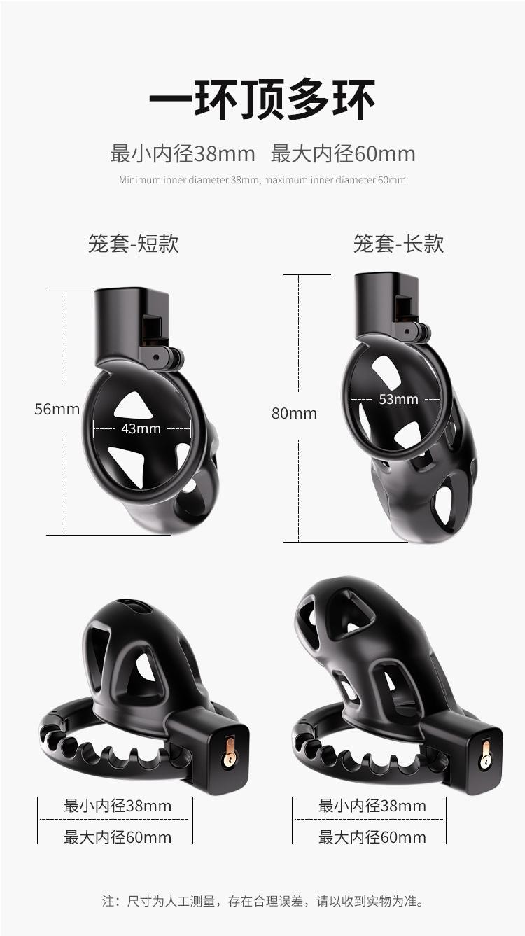 【中國直郵】 謎姬 卡扣甲龍貞操鎖sm男用暗鎖鳥籠禁錮陰莖鎖貞潔禁慾短款1個裝