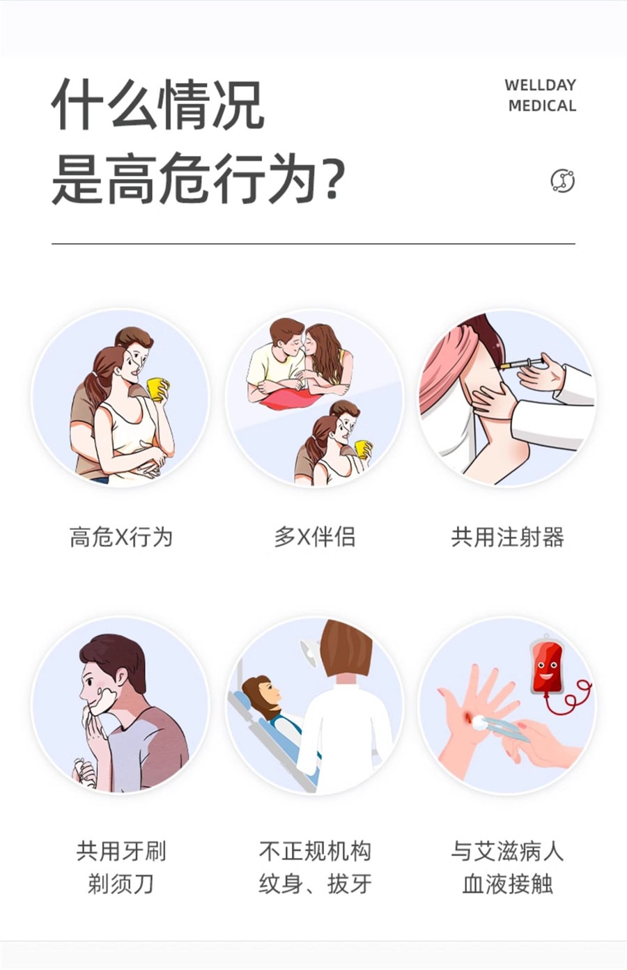 【中国直邮】维德医疗  hiv检测纸艾滋病梅毒乙肝性病血唾液自检艾滋病测试纸四合一  1人份/盒