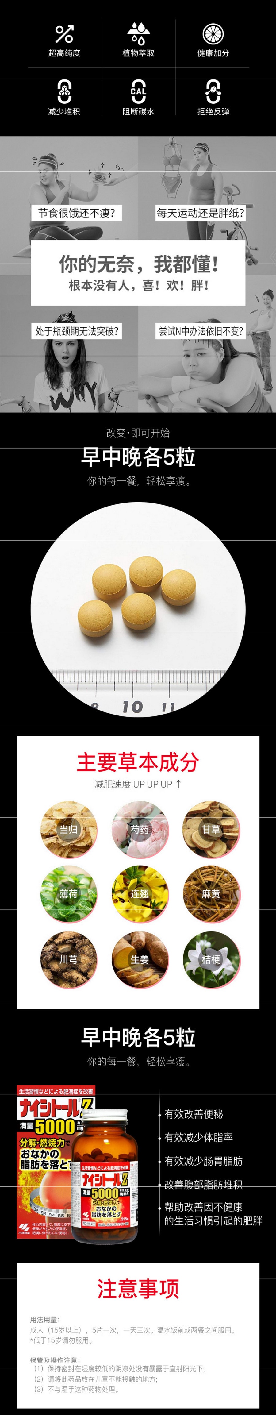 【日本直邮】小林制药 Z腹部排油消脂瘦身片减肥减脂最强新款 420粒