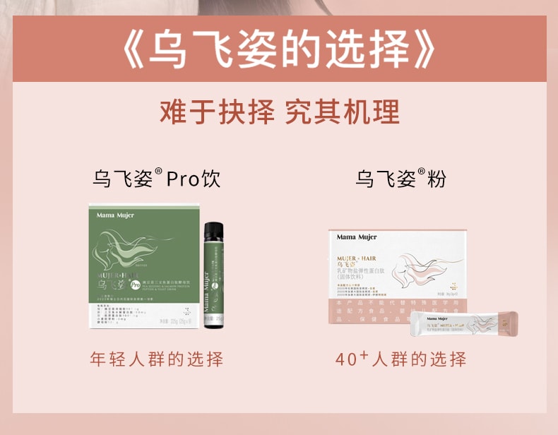 【中國直郵】Mama Mujer 烏飛姿乳礦物質鹽蛋白肽粉3g*12條/盒口服膠原蛋白