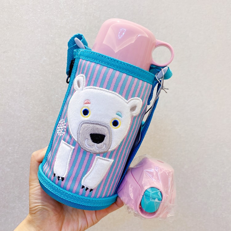 【日本直郵】TIGER虎牌 兒童不鏽鋼保溫杯便攜式兩用水杯 白熊 600ml