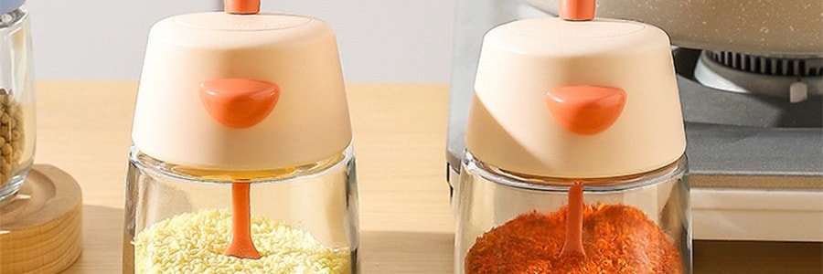 川岛屋 厨房调味罐 勺盖一体调料瓶 米白 200ml