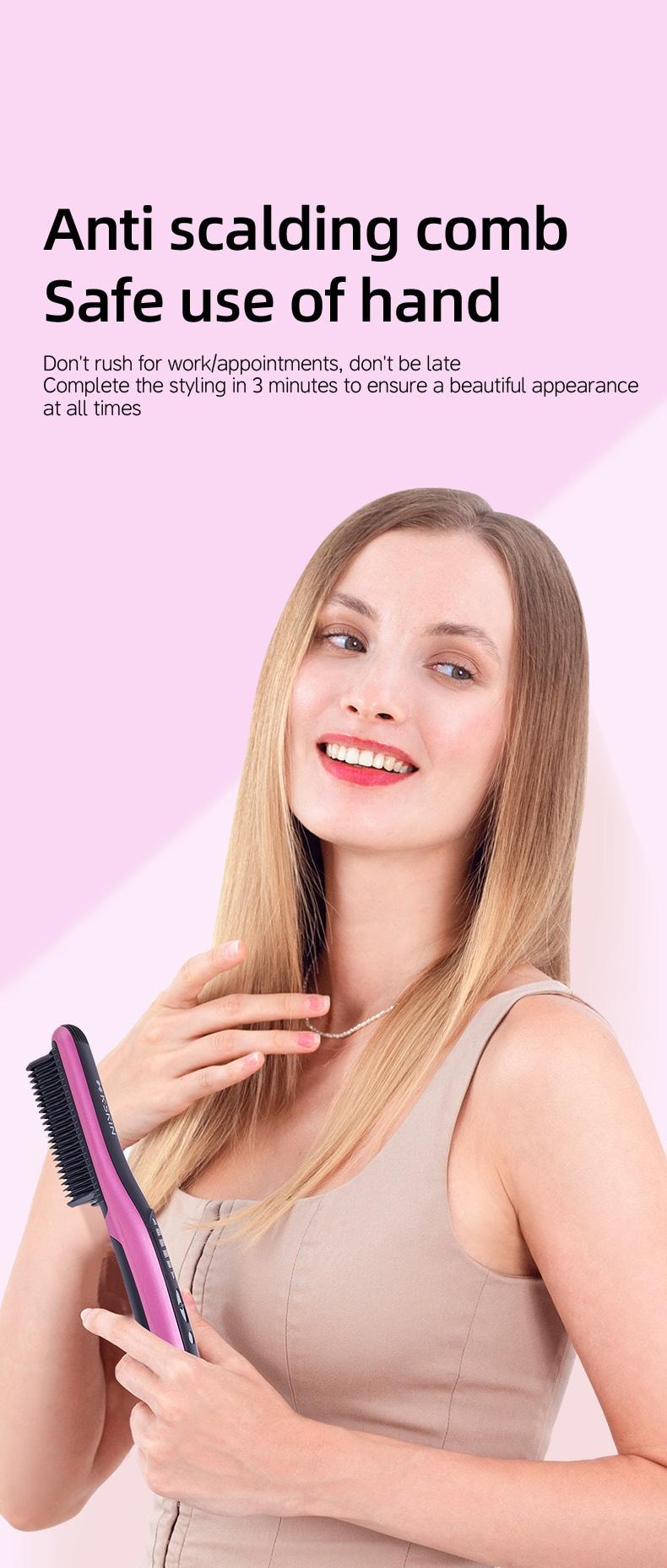 金米 直髮梳 不傷髮 直捲兩用 捲髮棒 夾板拉直 內扣短髮 KD388C 1台