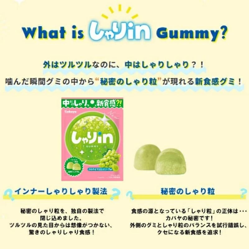 【日本直邮】 日本 KABAYA 沙沙夹心青提苏打软糖 52g