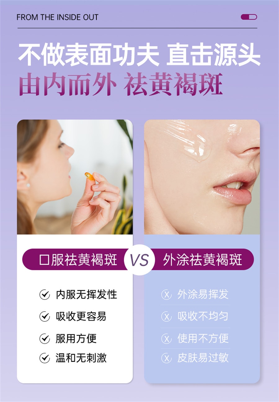 小紅書爆款【中國直郵】康可親 葡萄籽膠美白膠囊葡萄籽膠囊膚質白嫩 60粒(建議拍四盒)