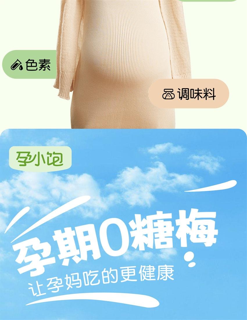 【中國直郵】 孕小飽 孕婦零食酸梅話梅干緩解孕期孕吐營養解饞果脯小吃 0糖話梅 70g/盒