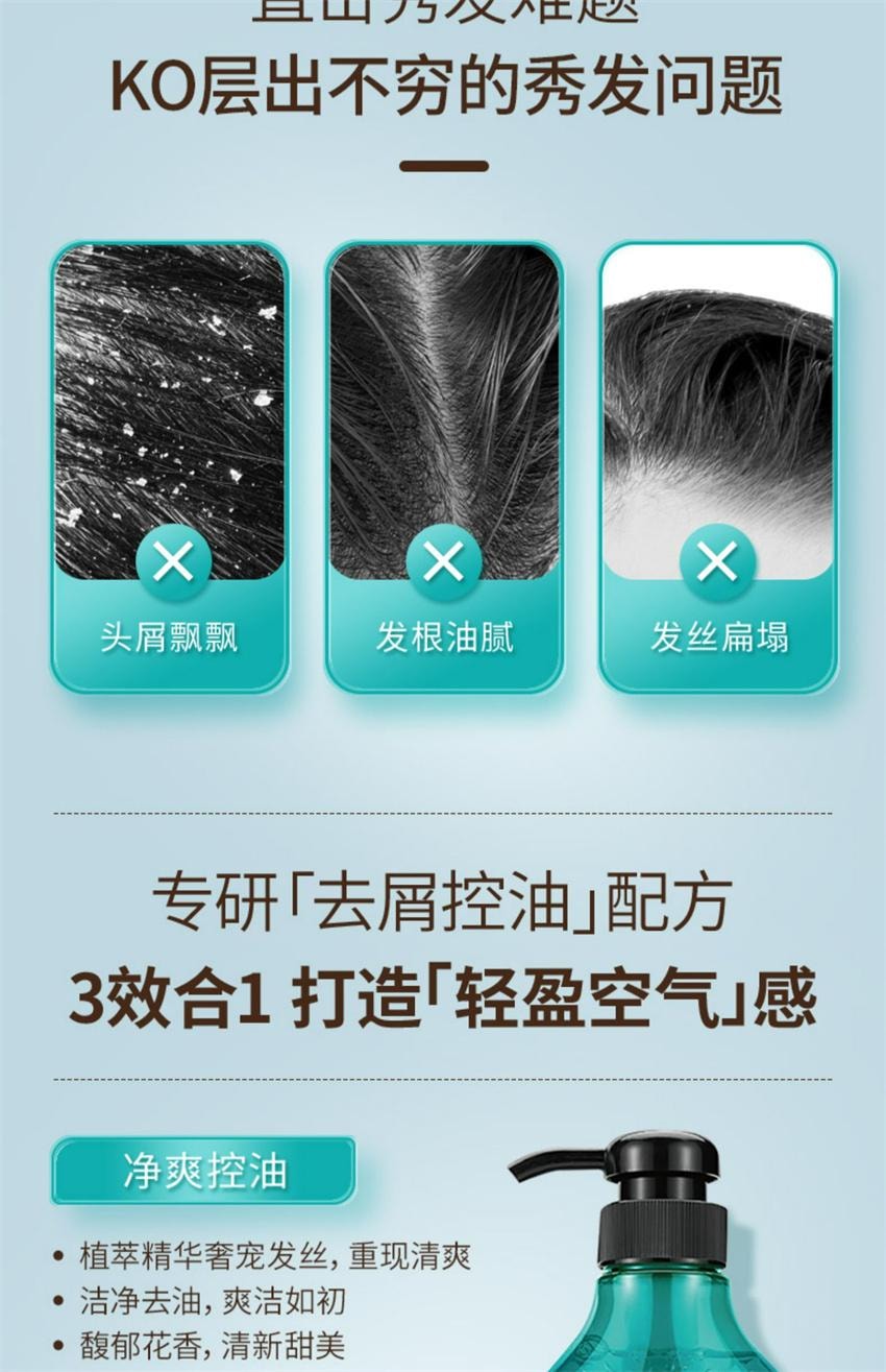 【中國直郵】 上海蜂花 去屑控油洗髮露 生薑皂角潔淨舒爽輕盈飄逸 男女適用洗髮水 750ml/瓶