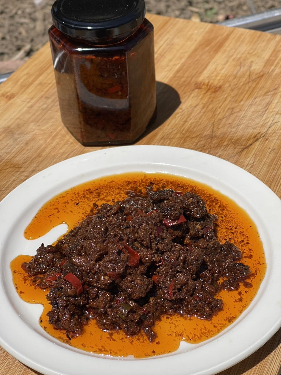 美國外婆家 辣真牛肉粒醬 (淨重1磅)真的有牛肉粒 拌飯面牛肉醬 一磅 新包裝