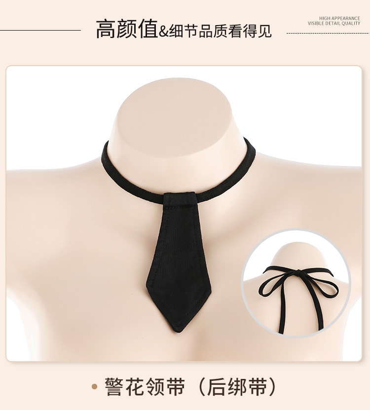 【中國直郵】霏慕 女警制服連體包臀裙 情趣內衣 均碼 藍黑款