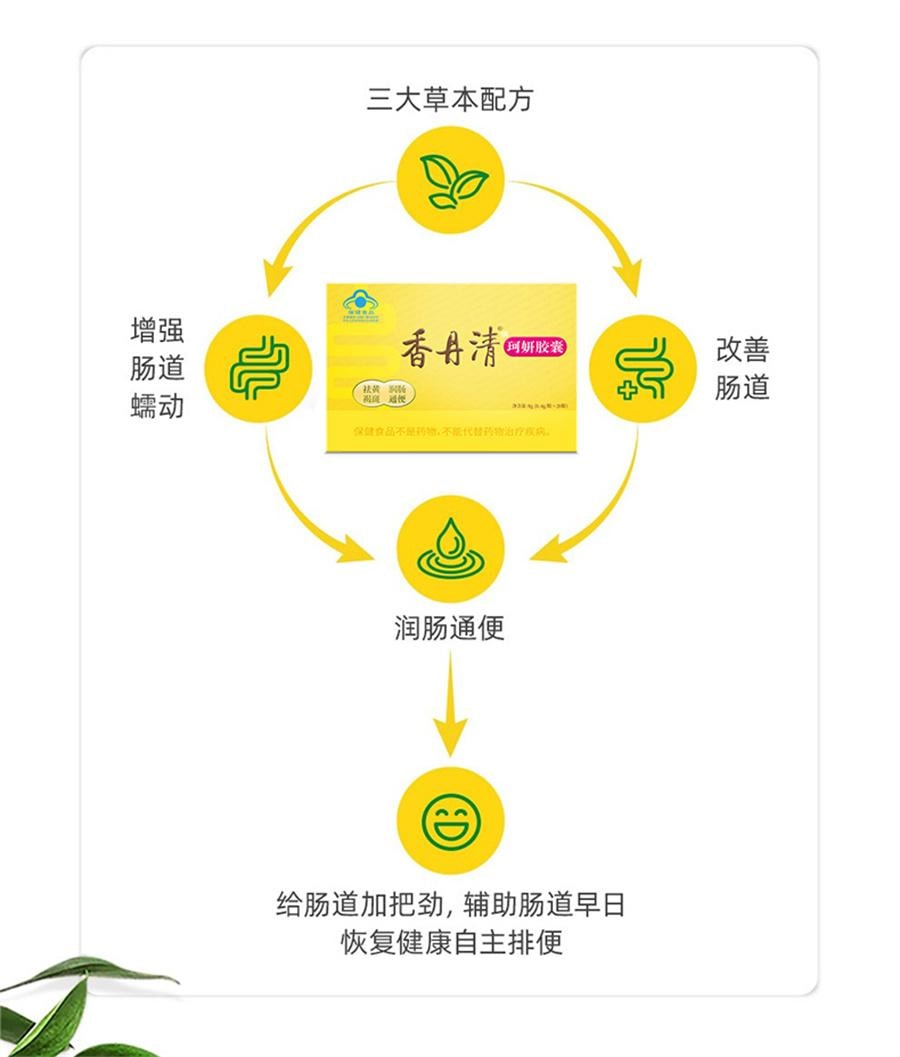 【中国直邮】 香丹清 珂妍胶囊男女性便秘润肠通便排毒排宿便  20粒/盒