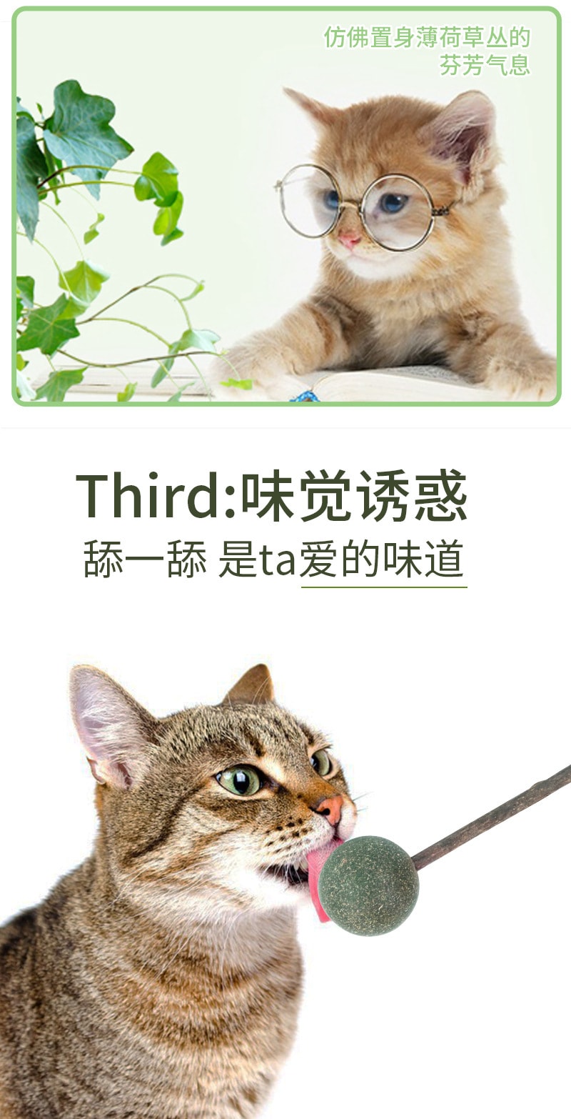 【中国直邮】尾大的喵 猫薄荷球 磨牙洁牙 清新口气 宠物用品 2个装