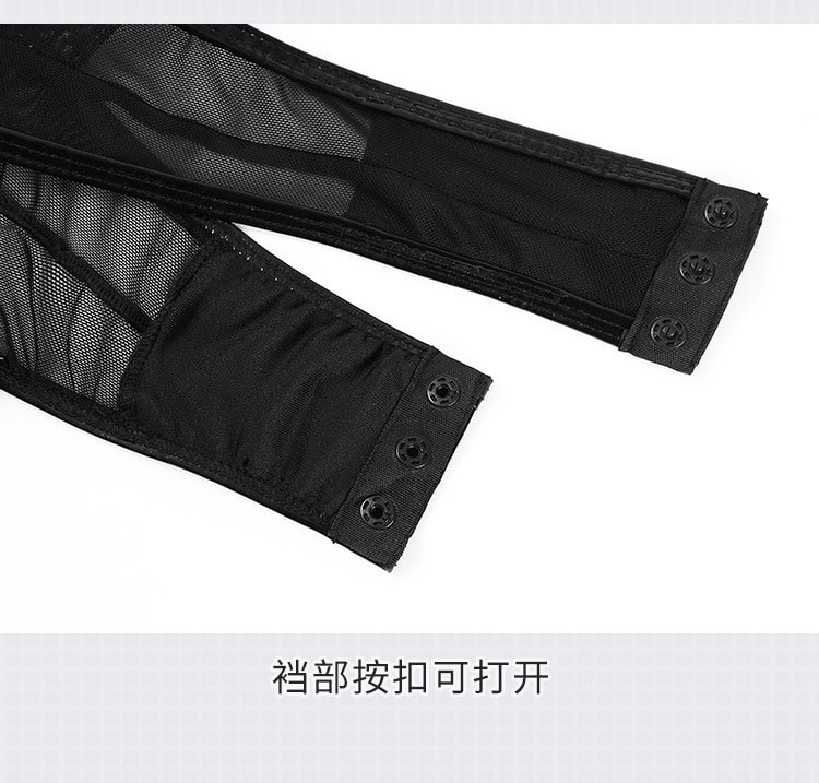 【中國直郵】霏慕 情趣內衣 漆皮透視網紗小惡魔制服 均碼 黑色款 情趣用品
