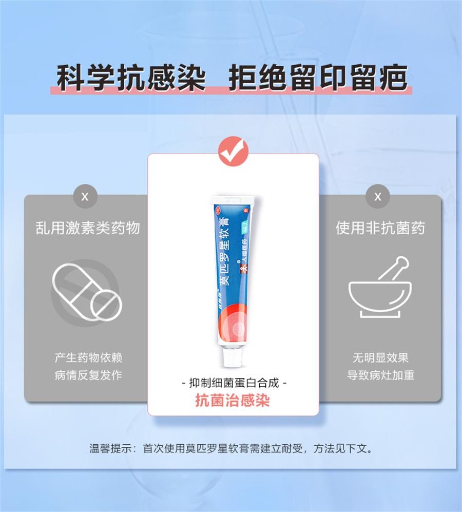 【中國直郵】匹得邦 莫匹羅星軟膏皮膚炎濕疹痤瘡感染毛囊炎癤腫膿包殺菌止癢膏 5g/盒
