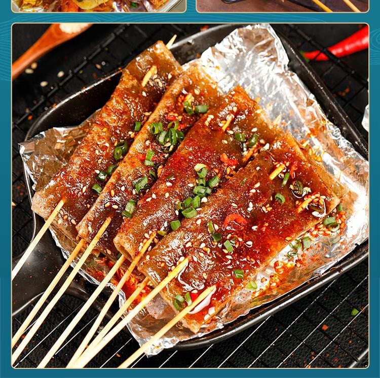 【中國直郵】 蜀風雅香 味古蜀 燒烤苕皮 重慶四川特產 整張苕皮 燒烤 大張粉皮 家用配料12片/3袋 140g*3