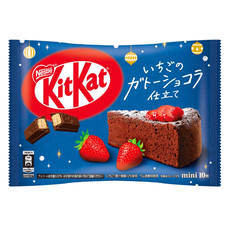 【日本直郵】NESTLE雀巢 KITKAT冬季限定 迷你巧克力夾心威化草莓蛋糕口味10枚/ 袋