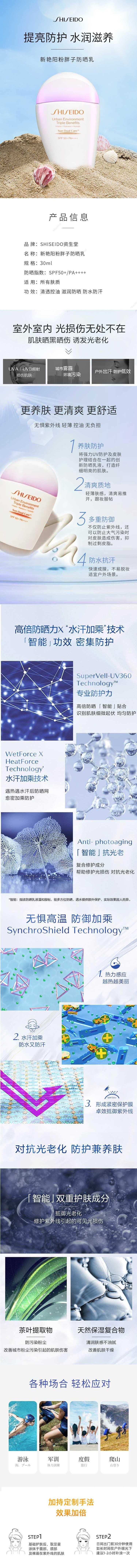 【日本直郵】SHISEIDO資生堂 新艷陽粉胖子防曬霜30mlSPF50+/PA++++