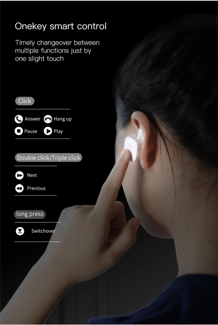 [China Direct Mail] Jian Weina 2019 Wireless In-Ear Headphones with Mic Hi-Fi Stereo Handsfree Business Headset