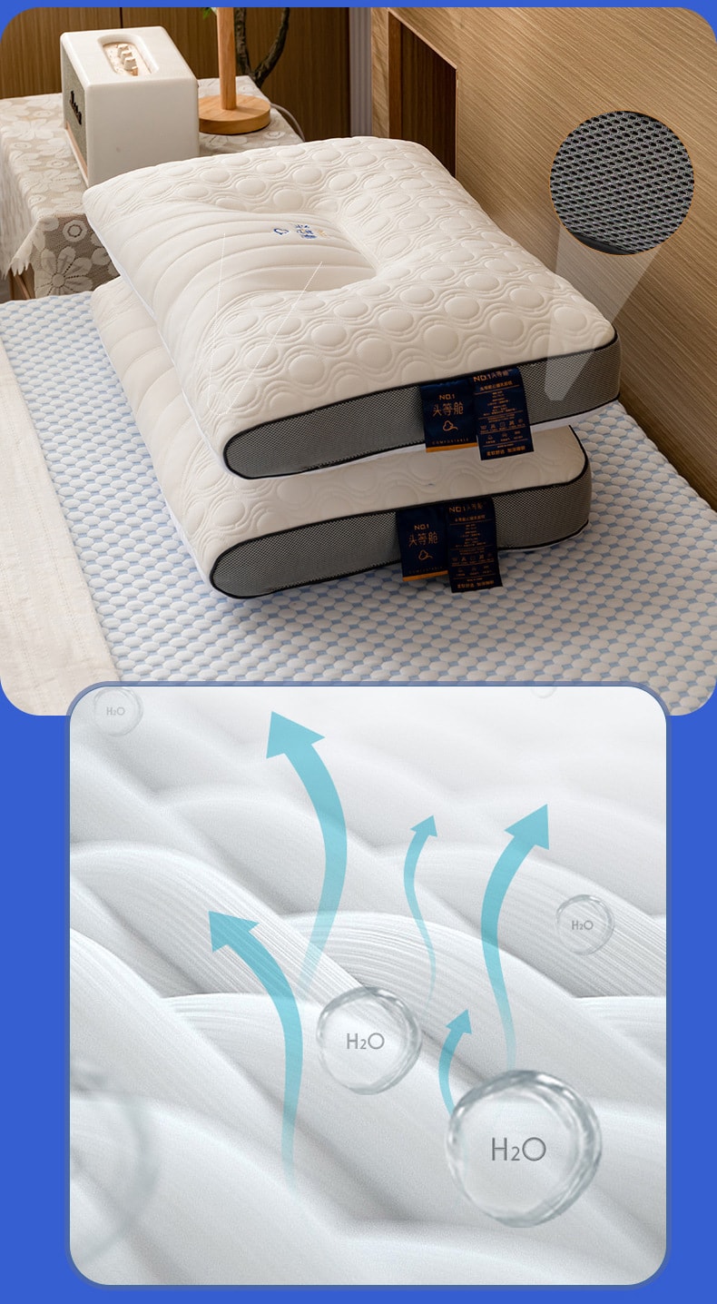 BECWARE新款头等舱泰国乳胶薄片护颈枕头芯 家用睡眠枕 48x74厘米 款式1 1件入