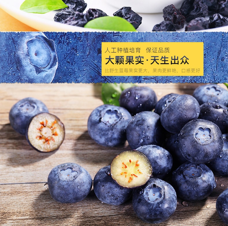 【中国直邮】百草味 蓝莓干蓝色狂想曲美丽璀璨如梦如幻80g/袋