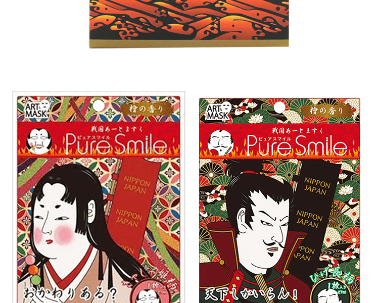 【年中大促】【日本直邮】PURE SMILE 日本艺伎战国时代彩绘面膜 4枚入