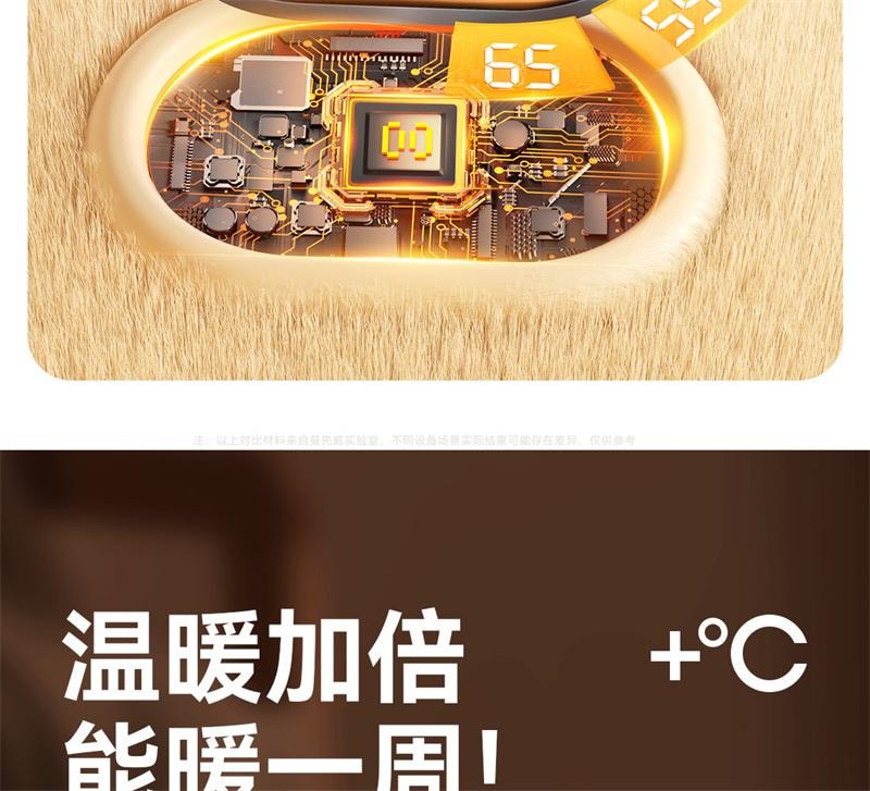 【中国直邮】 亲太太 二合一暖手宝数显充电宝迷你便携随身暖手神器 梧桐米 1个装