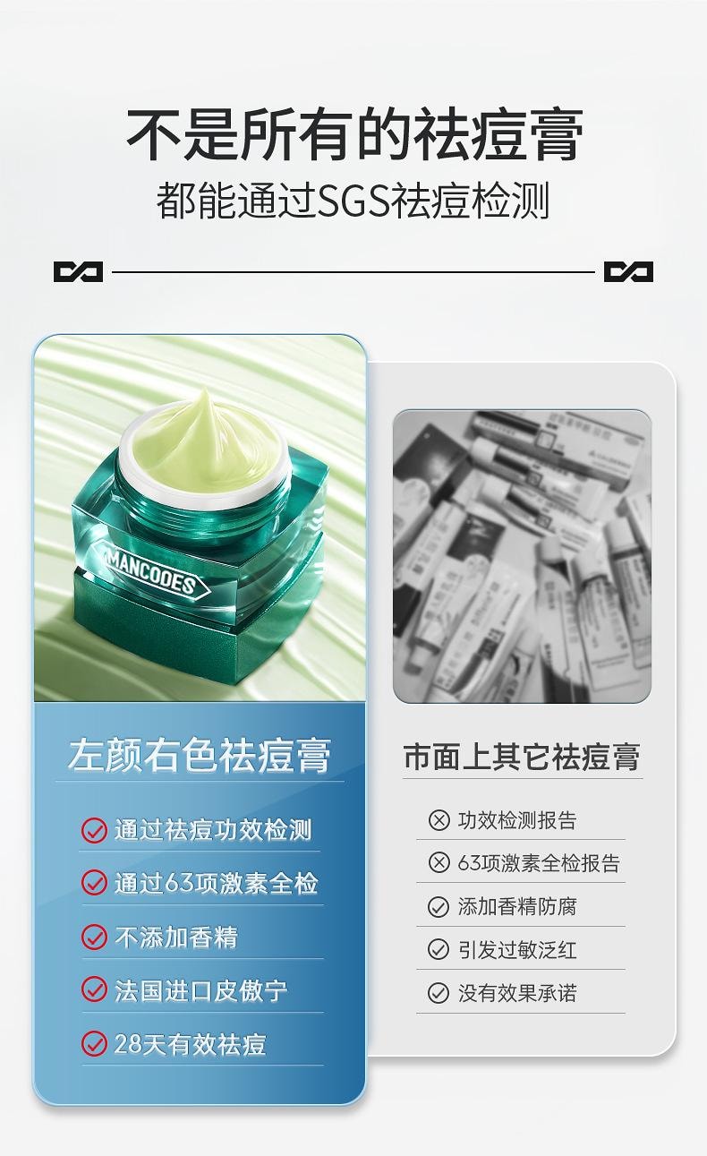 【中国直邮】 左颜右色 补水面霜控油 不粘腻祛痘 凝胶男女通用祛痘膏10g