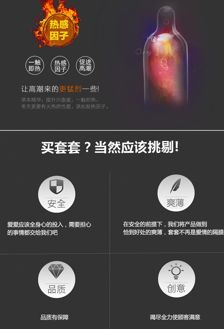 【中国直邮】OLO 玻尿酸0.01避孕套超薄隐形热感 女神红色10只装