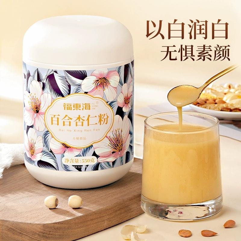 【中國直郵】 福東海 百合杏仁粉山藥茯苓蓮子0添加沖泡飲代餐營養早餐五穀雜糧 550g
