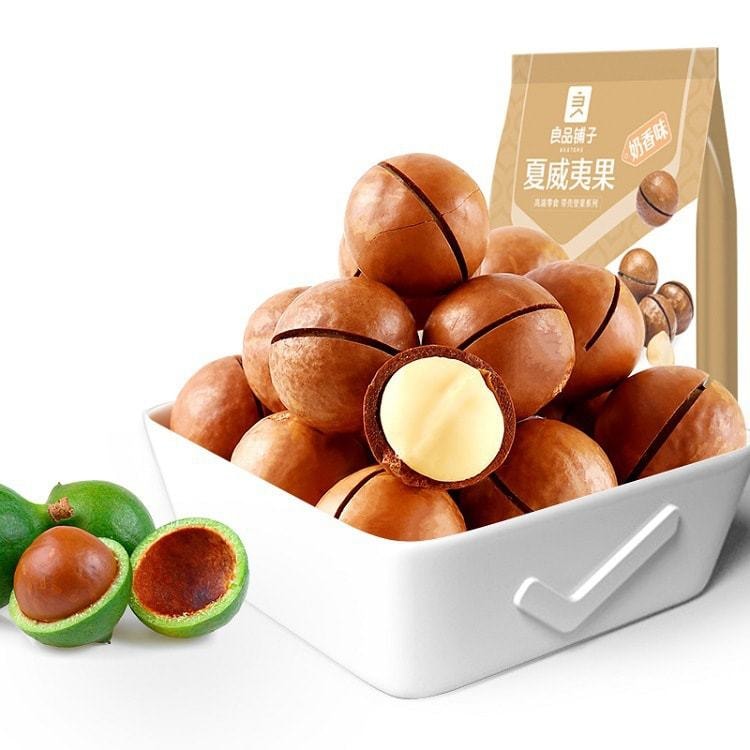 中国 良品铺子 夏威夷果 网红干果散装坚果仁奶油味营养零食 120g/袋