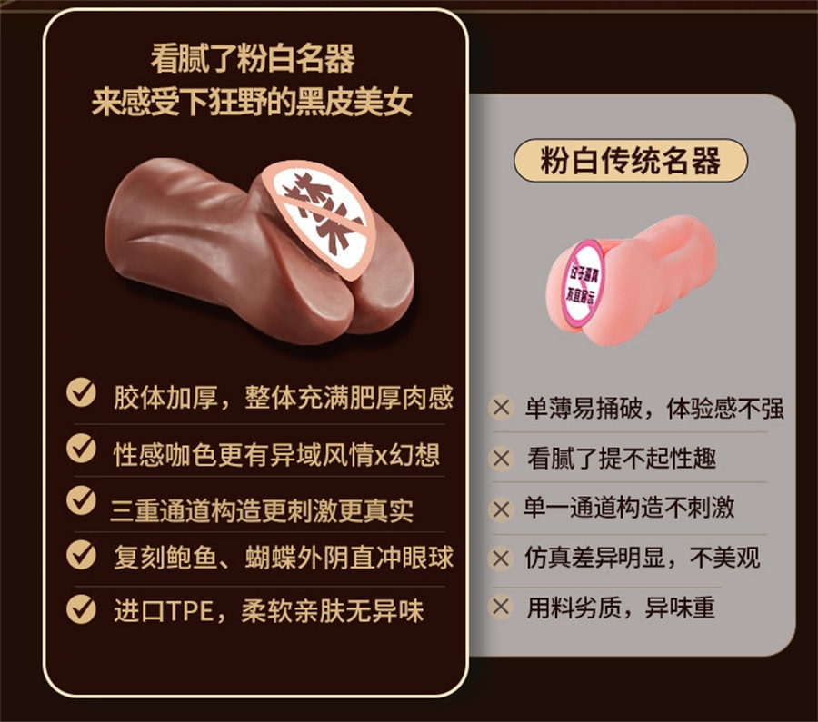 【中国直邮】COC 黑莉动漫仿真名器 男用自慰器飞机杯倒模情趣用品性爱用品