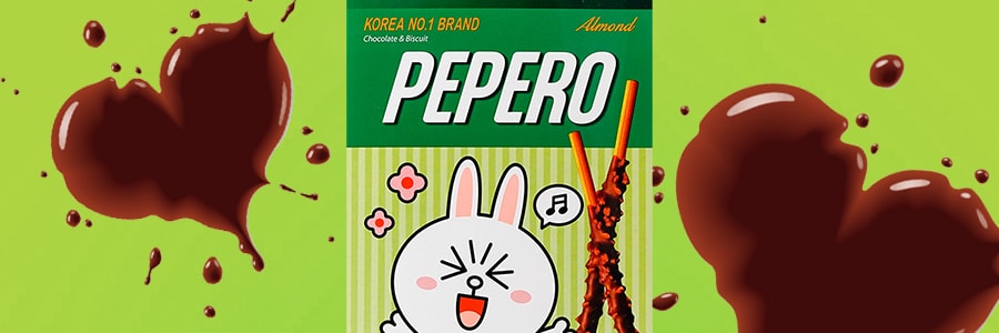 韩国LOTTE乐天 PEPERO 杏仁巧克力脆棒 8包入 256g 包装随机发