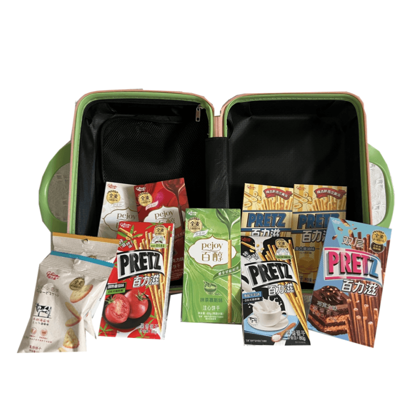 【中國直郵】美國 格力高 奶油小熊聯名百醇百力滋手提行李箱餅乾休閒零食禮盒421g*1