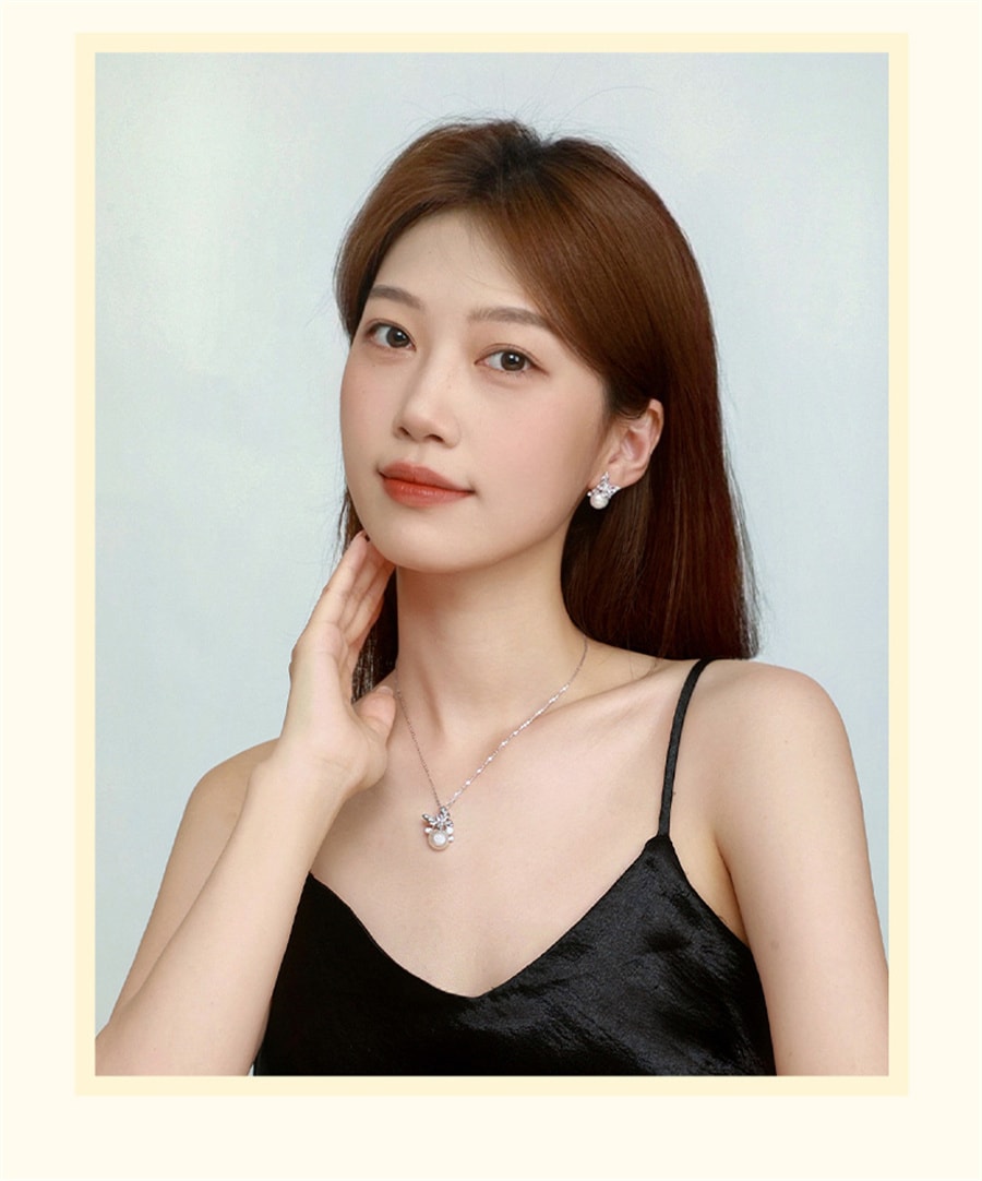 【中國直郵】 周大學生 銀珍珠耳環女蝴蝶純銀時尚高級感設計耳環送女友生日禮物 蝴蝶耳環