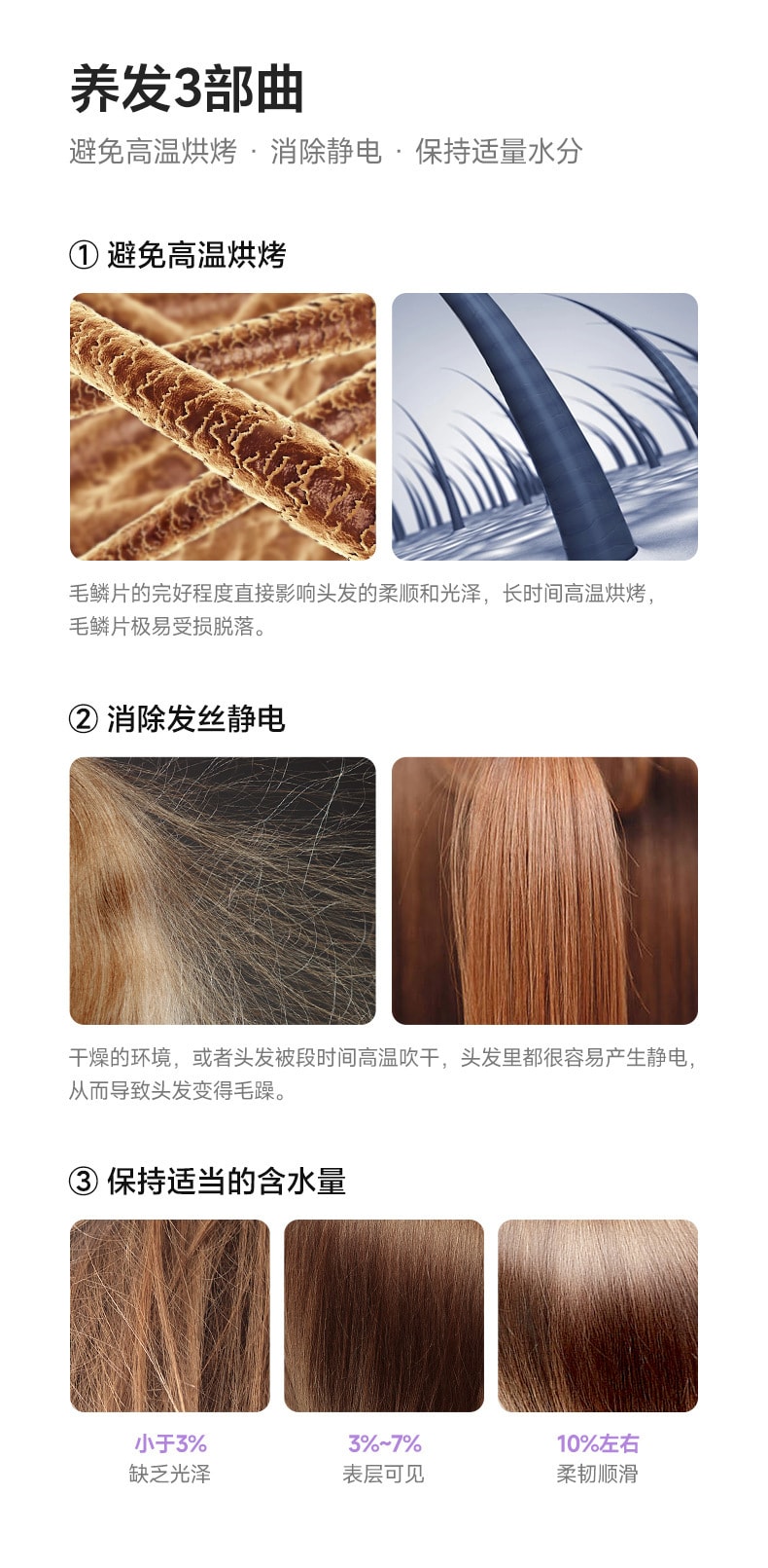 【中国直邮】VTT  110V美规高速吹风机大风力吹风筒电吹风家用负离子吹风机  灰色